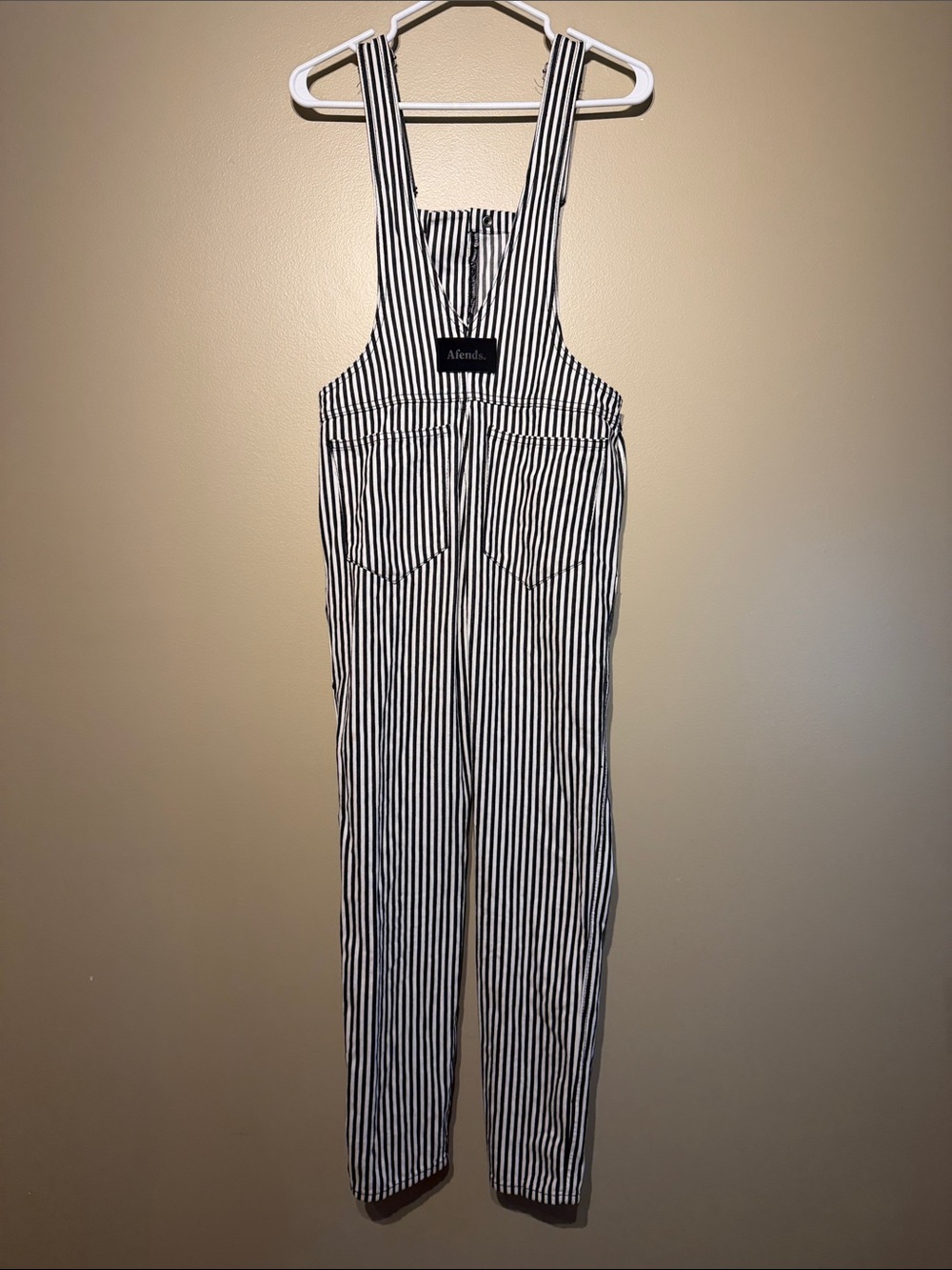 Afends. 100% Cotton Striped Straight Leg Dungarees - Picture 13 of 16